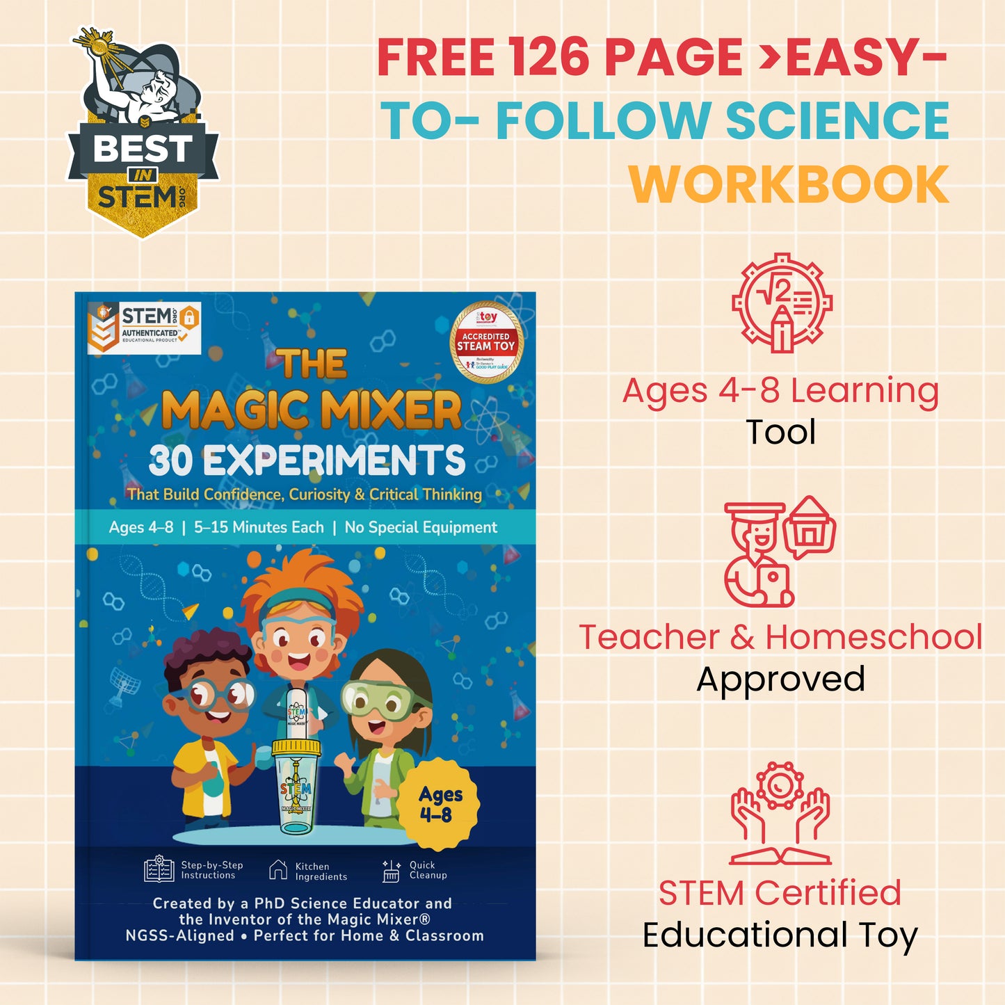 STEM experiments book for kids