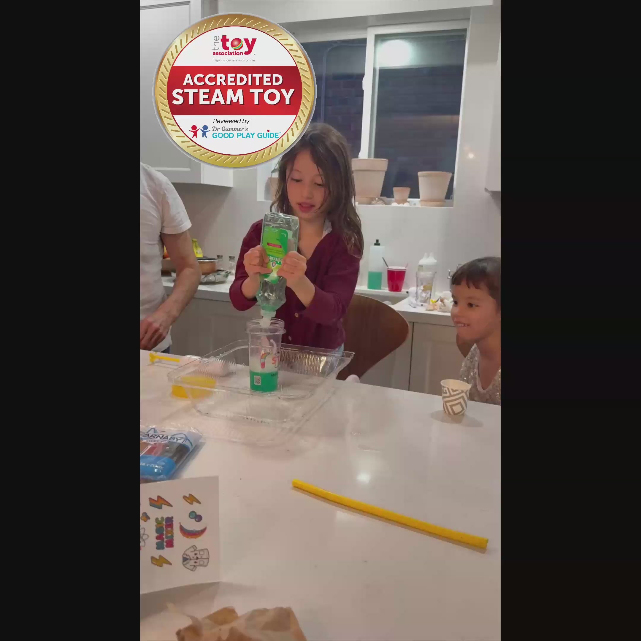 Load video: Discover a hands-on STEM experiments book designed to make science fun and engaging for kids. This educational book helps children learn through real experiments at home with parent guidance.
